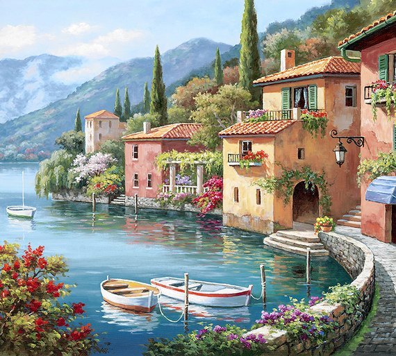 Фотообои Деревня Ди Ларго 300х270 см из коллекции Divino Decor
