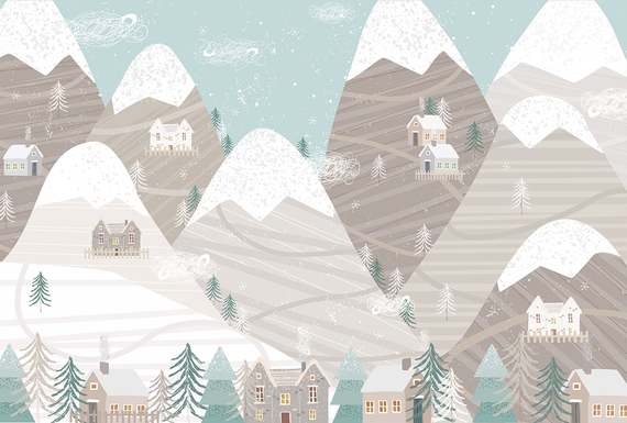 Фотообои/T коллекцияЗаснеженный город 400х270