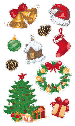 НАКЛЕЙКИ ДЕКОРАТИВНЫЕ ВИНИЛОВЫЕ Divino Sticky/30*50Ёлка 30х50 см