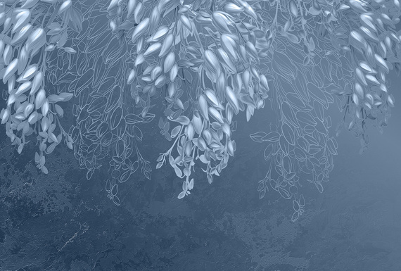 Фотообои F-198 Свисающие цветы на бетонной стене 400х270