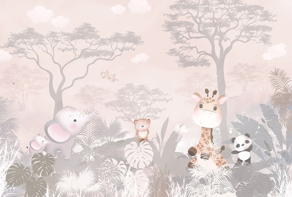 Фотообои F-086 Животные среди деревьев 400х270