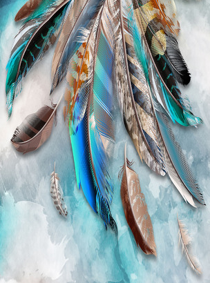 Фотообои T-324 Перья на фоне облаков 2 200х270