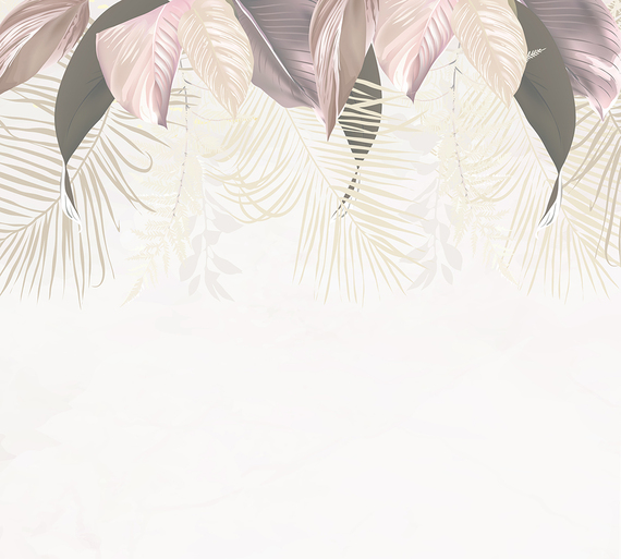 Фотообои Z-302 Розовые тропические листья 300х270