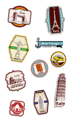НАКЛЕЙКИ ДЕКОРАТИВНЫЕ ВИНИЛОВЫЕ Divino Sticky/30*50Путешествия 30х50 см