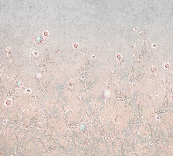 Фотообои F-384 Цветочный орнамент (персиковый) 300х270