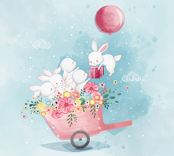 Фотообои/T коллекцияМилые кролики 300х270