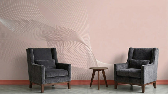 Авторские фотообои SV-007 «Спираль на розовом» (на заказ)