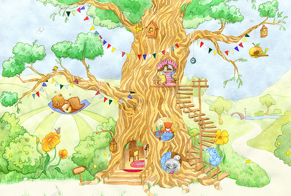 Фотообои/T коллекцияСказочное дерево с животными 400*270