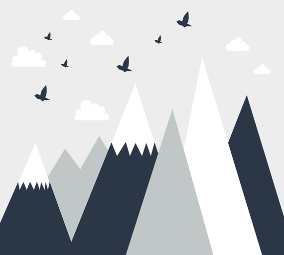 Фотообои Z-359 Птицы над горами 300х270