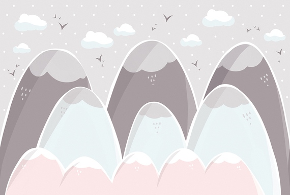 Фотообои F-212 Птички над горами 400х270