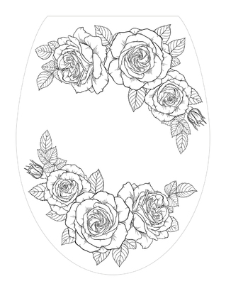 НАКЛЕЙКИ ДЕКОРАТИВНЫЕ ВИНИЛОВЫЕ Divino Sticky/35*45 Розы графика 35х45 см