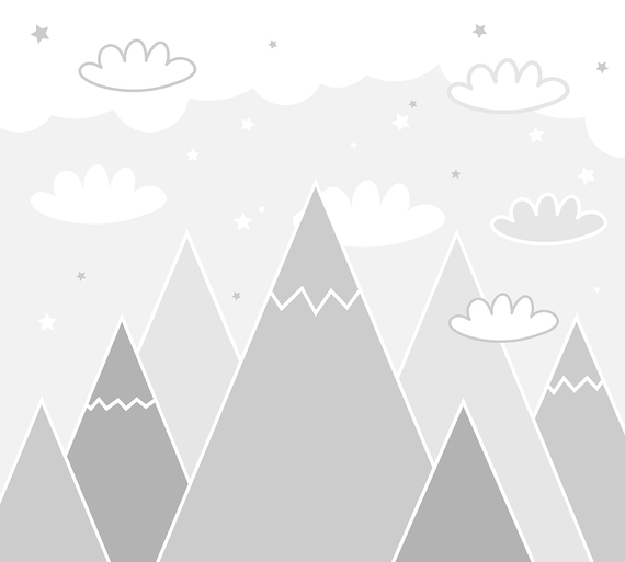 Фотообои F-172 Звёзды над серыми горами 300х270