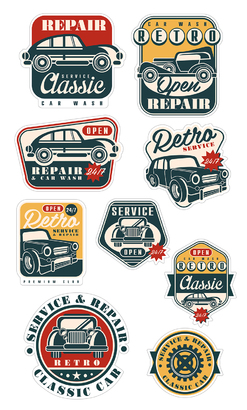 НАКЛЕЙКИ ДЕКОРАТИВНЫЕ ВИНИЛОВЫЕ Divino Sticky/30*50Автомобили ретро 30х50 см