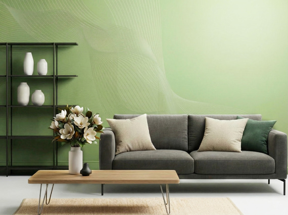 Авторские фотообои SV-009 «Спираль на зеленом» (на заказ)