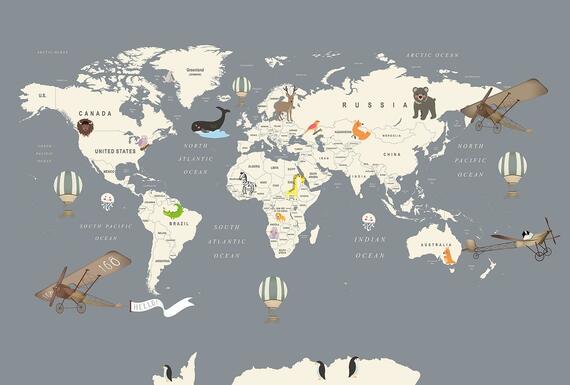 Фотообои Z-069 Карта винтаж Eng 400х270