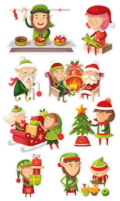 НАКЛЕЙКИ ДЕКОРАТИВНЫЕ ВИНИЛОВЫЕ Divino Sticky/30*50Предновогодние эльфы 30х50 см