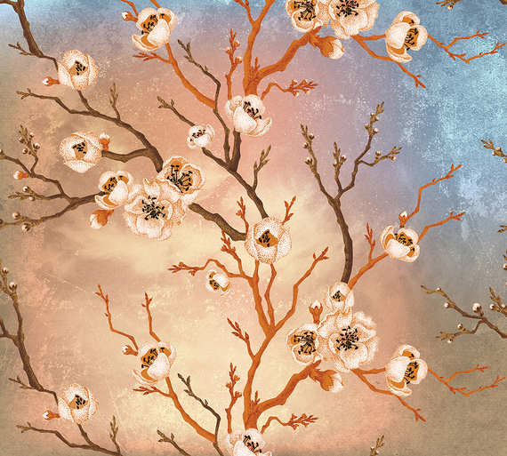 Фотообои T-272 Цветущая сакура 300х270