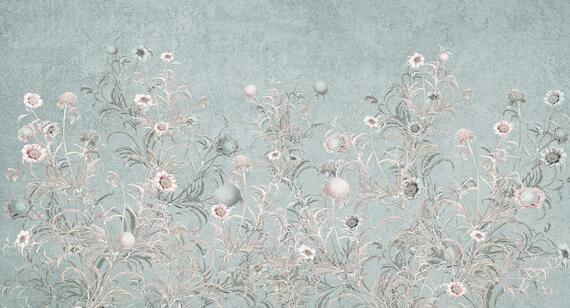 Фотообои F-476 Цветочный орнамент (голубой) 3 500х270