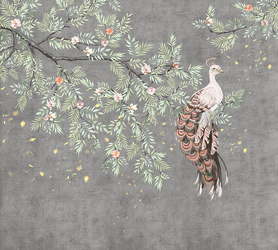 Фотообои Z-318 Белый павлин 300х270