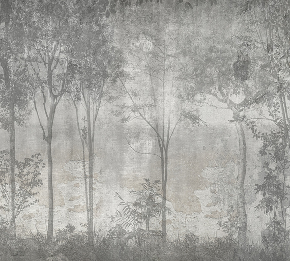 Фотообои Z-393 Лес на бетонной стене 2 300х270