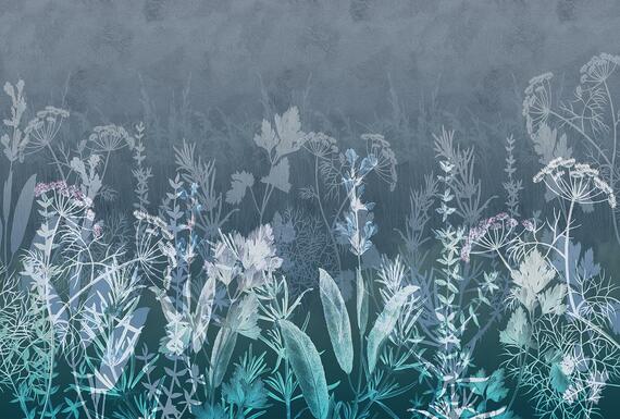 Фотообои F-158 Полевые цветы на бетоне 400х270