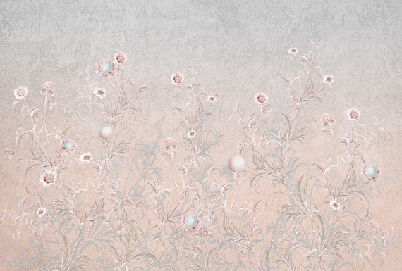 Фотообои F-385 Цветочный орнамент (персиковый) 2 400х270