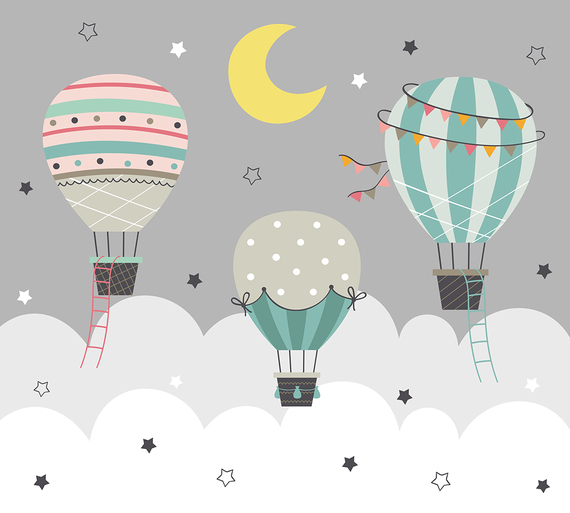 Фотообои Z-042 Воздушные шары в облаках 300х270