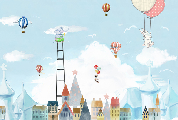 Фотообои/T коллекцияВоздушные шары над городом 400х270