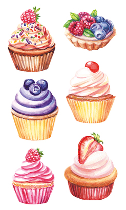 НАКЛЕЙКИ ДЕКОРАТИВНЫЕ ВИНИЛОВЫЕ Divino Sticky/30*50Кексы 30х50 см