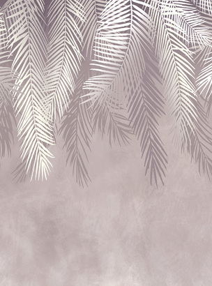 Фотообои Z-391 Листья на пудровом фоне 3 200х270