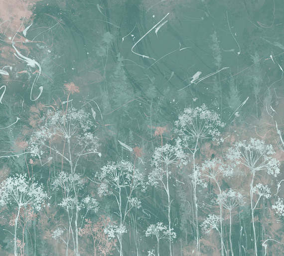 Фотообои F-223 Цветы на бетоне гранж 300х270