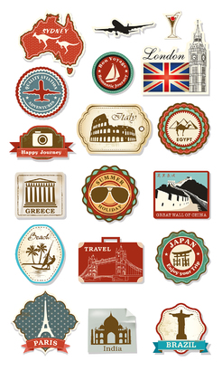 НАКЛЕЙКИ ДЕКОРАТИВНЫЕ ВИНИЛОВЫЕ Divino Sticky/30*50Путешествие по странам 30х50 см