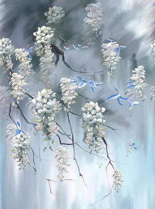 Фотообои F-120 Глицинии 200х270