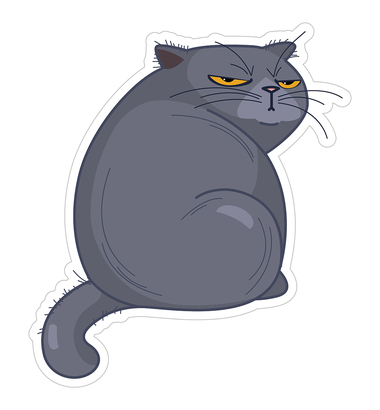 НАКЛЕЙКИ ДЕКОРАТИВНЫЕ ВИНИЛОВЫЕ Divino Sticky/25*27 Серый кот 25*27 см