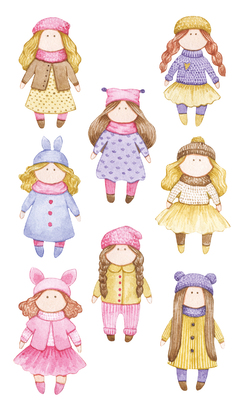 НАКЛЕЙКИ ДЕКОРАТИВНЫЕ ВИНИЛОВЫЕ Divino Sticky/30*50Куклы 30х50 см