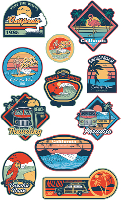 НАКЛЕЙКИ ДЕКОРАТИВНЫЕ ВИНИЛОВЫЕ Divino Sticky/30*50Серфинг 30х50 см