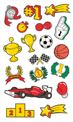 НАКЛЕЙКИ ДЕКОРАТИВНЫЕ ВИНИЛОВЫЕ Divino Sticky/30*50Чемпионский набор 30х50 см