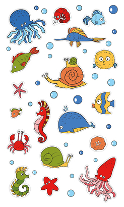 НАКЛЕЙКИ ДЕКОРАТИВНЫЕ ВИНИЛОВЫЕ Divino Sticky/30*50Обитатели глубин 30х50 см