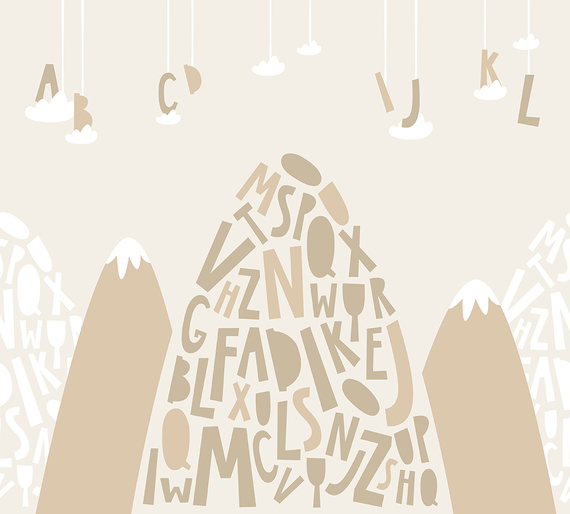 Фотообои/T коллекцияГоры с буквами  (повторяющиеся) 300х270