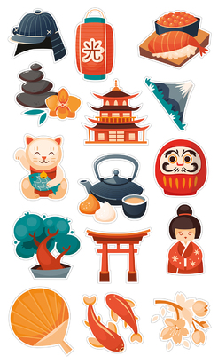 НАКЛЕЙКИ ДЕКОРАТИВНЫЕ ВИНИЛОВЫЕ Divino Sticky/30*50Дух Японии 30х50 см