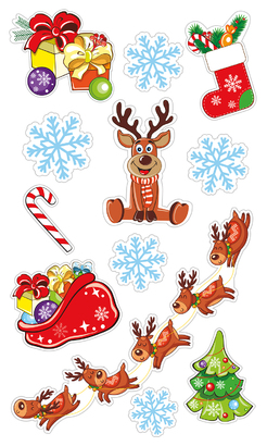 НАКЛЕЙКИ ДЕКОРАТИВНЫЕ ВИНИЛОВЫЕ Divino Sticky/30*50Оленья упряжка 30х50 см