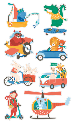 НАКЛЕЙКИ ДЕКОРАТИВНЫЕ ВИНИЛОВЫЕ Divino Sticky/30*50Животные на прогулке 30х50 см