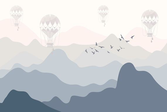 Фотообои F-395 Горный пейзаж графика 2 400х270