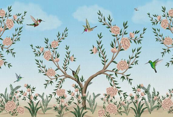 Фотообои F-264 Птицы в деревьях 400х270