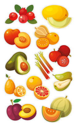 НАКЛЕЙКИ ДЕКОРАТИВНЫЕ ВИНИЛОВЫЕ Divino Sticky/30*50Фрукты 30х50 см