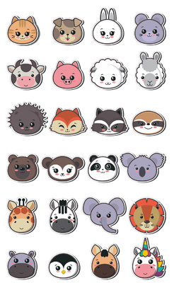 НАКЛЕЙКИ ДЕКОРАТИВНЫЕ ВИНИЛОВЫЕ Divino Sticky/30*50Забавные животные 30х50 см