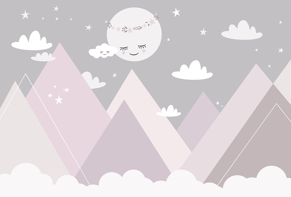 Фотообои F-328 Полная луна над горами 400х270