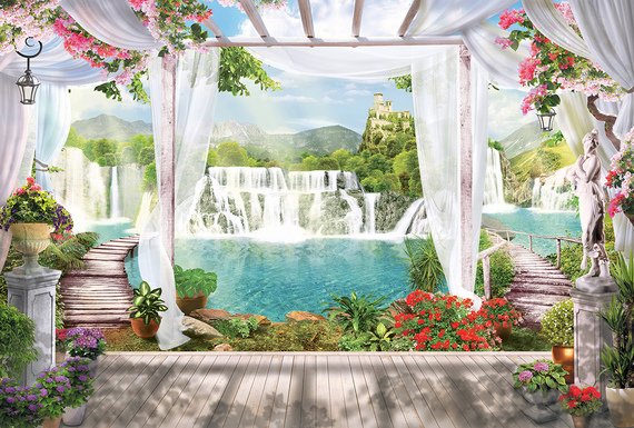 ФОТООБОИ  Водопад новый 400х270 DIVINO DECOR