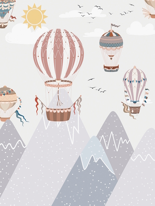 Фотообои T-334 Шары на фоне гор 2 200х270