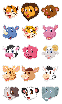 НАКЛЕЙКИ ДЕКОРАТИВНЫЕ ВИНИЛОВЫЕ Divino Sticky/30*50Улыбчивые животные 30х50 см